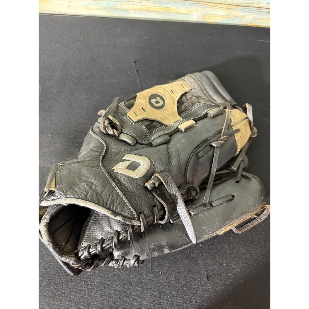 DeMarini Diablo Baseball Glove Black Tan Good Right Hand Throw Leather Mitt